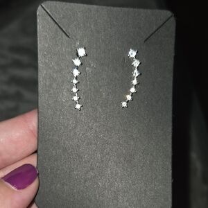 Elegant Silver Crystal Earrings